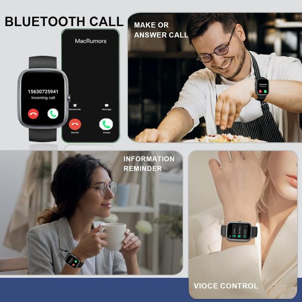 Smart Watch, 1.91" HD Screen Smartwatch for Men Women(Answer/Make Call), Fitness Watch with Heart Rate/Sleep Monitor/Steps Monitor, 110+ Sports Modes, IP68 Waterproof Activity Trackers for Android iOS - Image 3