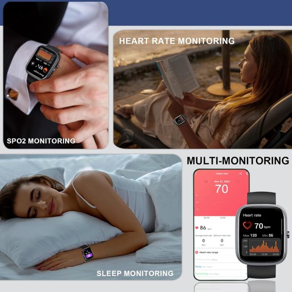 Smart Watch, 1.91" HD Screen Smartwatch for Men Women(Answer/Make Call), Fitness Watch with Heart Rate/Sleep Monitor/Steps Monitor, 110+ Sports Modes, IP68 Waterproof Activity Trackers for Android iOS - Image 4