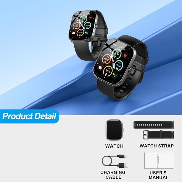 Smart Watch, 1.91" HD Screen Smartwatch for Men Women(Answer/Make Call), Fitness Watch with Heart Rate/Sleep Monitor/Steps Monitor, 110+ Sports Modes, IP68 Waterproof Activity Trackers for Android iOS - Image 7
